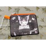 Ada Çanta Kırtasiye Çocuk Fermuarlı Para Çantası Kuromi Hello Kitty Figürlü Suni Deri - Siyah