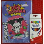 Ada Çanta Kırtasiye Karakter Figürlü Dev Boyama Kitabı (90CMX64CM) ve 12 Li Kuru Boya Kalemi JB02201