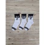 Ada Erkek Kadın Çorap Desenli Soket Çorap 3'lü Paket Unisex Soket Çorap 3'lü - 35 - 39 - Beyaz
