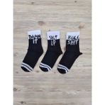 Ada Erkek Kadın Çorap Desenli Soket Çorap 3'lü Paket Unisex Soket Çorap 3'lü - 35 - 39 - Siyah