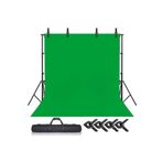 ADA GREENBOX Yeşil Green Screen Greenbox Yeşil Fon Perde 2x3m Fon Standı 4 Mandal Fotoğraf Kağıtları Tek Ebat