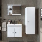 Ada Lavabolu Banyo Alt Dolabı + Banyo Üst Dolabı + Boy Dolap Byz Mat Beyaz