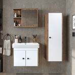 Ada Lavabolu Banyo Alt Dolabı + Banyo Üst Dolap + Banyo Boy Dolap Atlantik Çam - Beyaz