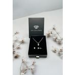 ADA LİFE GÜMÜŞ 925 Ayar Gümüş Kare Model 2 Li Set Kolye Küpe