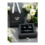 ADA LİFE GÜMÜŞ 925 Ayar Gümüş Pırlanta Kalp Model Kadın 3 lü Set Bileklik Kolye Küpe