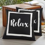 Adabana Açık Su Geçirmez Kırlent Kılıfları 45 x 45 cm 2'li Set Siyah Beyaz Yastık Kılıfı Veranda Mobilya Bahçe Sundurma için