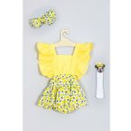 ADABEBEK Fırfırlı Limon Desenli Miki Dizaltı Çorap Set