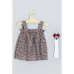 Adabebek Leopar Elbise Dizaltı Fiyonk Çorap Set 007 - 6 - 9 Ay - Beyaz