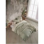 Adaçayı Yeşili 4 Katlı Multi Muslin %100 Pamuk Çift Kişillik Yatak Örtüsü/pike 230X250 cm Battal Boy - 230 x 250 cm