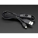 Adafruit Anahtarlı Yalnızca USB Güç Kablosu - A/MicroB [ADA2379]