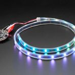 Adafruit NeoPixel Timsah Klipsli 30 Led Siyah 1 mt Şerit Led