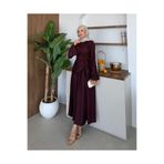 Adalenna Moda Yandan Büzgülü Ham Keten Elbise