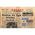 Adalet Gazetesi 14 Mart 1965 - Rumlar , Bir Türk Köyünü Çevirdi - Damat Toker 2,5 Seneden Beri , Su Parası Vermiyor ! GZ121694