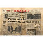 Adalet Gazetesi 24 Şubat 1965 - Altın Mikrofon Ödülünü Yıldırım Gürses Aldı - Tütün Ekicisi Büyük Bir Sevinç Içinde GZ121761