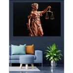 Adalet Heykeli Terazisi Sanat Dekoratif Kanvas - Mdf Ahşap Tablo