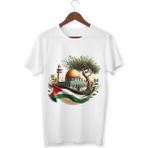 Adalet ve Özgürlük Tişörtü Filistin Bayrağı Desenli T-Shirt Unisex Çocuk Yetişkin - 0 Beyaz