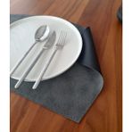 Adalinhome 2'li Çift Taraflı Deri Amerikan Servisi Runner - 30 x 40 cm - Gri - Siyah