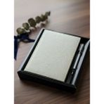 Adalinhome Lizy Deri Dokulu Şık Defter & Kalem Seti – 14X20CM - Krem