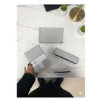 Adalinhome Lizy Modern Geometrik Desen Günlük Ofis Seti, Defter-Aksesuar Çantası-Kalemlik-Para Çantası