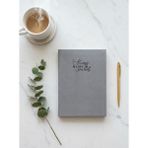 Adalinhome Lizy Süet Dokulu Çizgili Defter – Günlük ve Not Defteri / 14X20 Cm/ 168 Yaprak - Gri