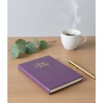 Adalinhome Lizy Süet Dokulu Çizgili Defter – Günlük ve Not Defteri / 14X20 Cm/ 168 Yaprak - Mor