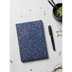 Adalinhome Parıltılı Çizgili Defter – Günlük ve Not Defteri / 14X20 Cm/ 168 Yaprak - Lacivert