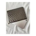 Adalinhome Sermio Hakiki Deri Clutch Laptop Çantası, Kapitone Desen, Gri, M Beden