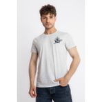 Adam Boxes Erkek/ Baskılı O-Yaka T-Shirt Marino - Gri Melanj