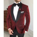 Adam Tailor Italyan Kesim Erkek Ceket Pantolon Damatlık Set Kırmızı T7490 - 50
