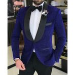 Adam Tailor Italyan Kesim Erkek Ceket Pantolon Damatlık Set Saks T7494 - 50