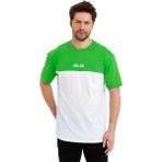 Adams Erkek Bisiklet Yaka Blok Renkli Regular Fit Baskılı Tişört - XXL - 0IA-Yeşil