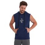 adams Erkek Kapüşonlu Kanguru Cepli Kolsuz Sweatshirt (Lacivert, L)