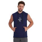 adams Erkek Kapüşonlu Kanguru Cepli Kolsuz Sweatshirt (Midnight, XL)