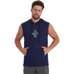 Adams Erkek Kapüşonlu Kanguru Cepli Kolsuz Sweatshirt - Midnight