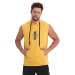 adams Erkek Kapüşonlu Kanguru Cepli Kolsuz Sweatshirt (Sarı, M)