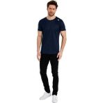 Adams Erkek Spor Reflektör Baskılı Polyester Tişört - Lacivert - 2XL