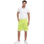 Adams File Şeritli Jakaralı Polyester Erkek Spor Şort - XL - Neon Yeşil