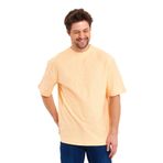 ADAMS Jakarlı Kumaş Bisiklet Yaka Kısa Kollu Erkek Oversize T-Shirt (Somon, S)