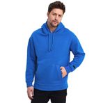 adams Kapüşonlu Oversize Kanguru Cep Şardonlu 3 İplik Erkek Sweatshir (Mavi, L)