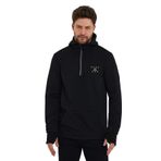 adams Rush Run Erkek Antrenman Kanguru Cepli Fermuarlı Kapüşon Yaka Spor Sweatshirt (Siyah, S)