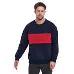 Adams Sportswear Erkek 3 İplik Oversize Sweatshirt (Lacivert &Kırmızı, S)