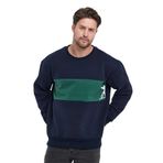 Adams Sportswear Erkek 3 İplik Oversize Sweatshirt (Lacivert & Yeşil, XXL)