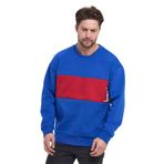 Adams Sportswear Erkek 3 İplik Oversize Sweatshirt (Saks & Kırmızı, XL)