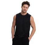 Adams Sportswear Erkek Spor Kolsuz T-Shirt, Reflektör Detaylı, Bisiklet Yaka (Siyah, M)