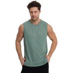 Adams Sportswear Erkek Spor Kolsuz T-Shirt, Reflektör Detaylı, Bisiklet Yaka (Yeşil, M)