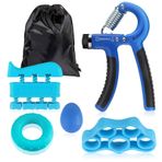 AdamStar Çocuk Yetişkinler için El Kavrama Egzersiz Güçlendirici (5 Parça Set), Ayarlanabilir Kavrama Gücü Antrenörü, El Sıkacağı Kavrama Stres 3D Toplar, Egzersiz için Parmak Gücü Antrenörü, Stres