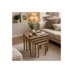 ADANUR DESIGN Modern Ahşap Zigon Sehpa 4 lü Ceviz Mdf Zigon Orta Sehpa