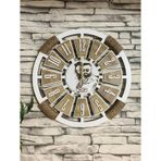 Adapromosyon Resimli Hediyelik Dekoratif Ahşap Duvar Saati 50 Cm