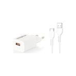 Adapthor TTA150UT 18W 5V 3A/ 9V 2A/ 12V 1.5A Qc + USB To Type C 3A Kablolu Set Beyaz