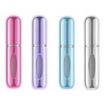 ADAPTOLL Mini Doldurulabilir Parfüm Şişesi – Taşınabilir Seyahat Boy Atomizer Cep Sprey Seti, Pompalı Dolum Kabı, Kompakt, Sızdırmaz ve Dayanıklı Tasarım (Modern, 4 Adet-Pembe, Lila, Açık Mavi, Gümüş)